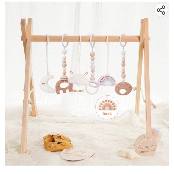 Little Dove Toys New Wooden Baby Play Gym Activity Center With 6